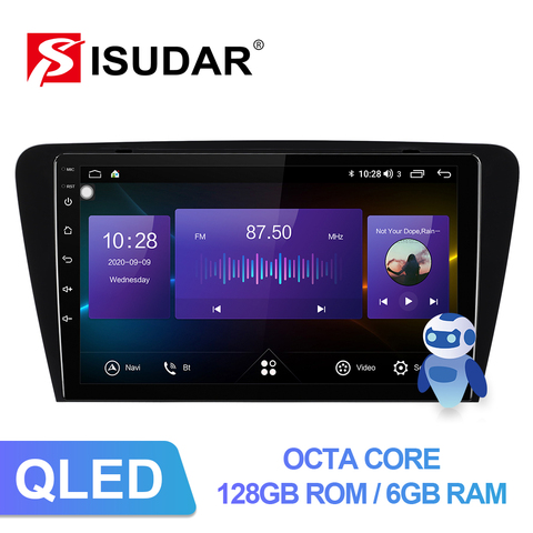 ISUDAR-Radio Multimedia V72 con GPS para coche, Radio con reproductor, Android 10, 4G, navegador, CANBUS, 6GB RAM, 4G, DSP, no 2din, para Skoda Octavia 2014, 2015, 2016, 2017 ► Foto 1/6
