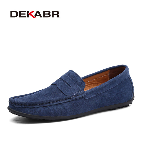 ¡Oferta! ¡Primavera-Verano! Mocasines para hombre de la marca DEKABR, zapatos planos de piel auténtica de alta calidad, zapatos ligeros para conducir ► Foto 1/6