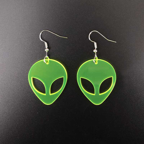 Pendientes de alienígena transparentes fluorescentes para exploración científica, pendientes de alienígena Personal para celebridades, vigorosos, acrílicos, Verde ► Foto 1/6