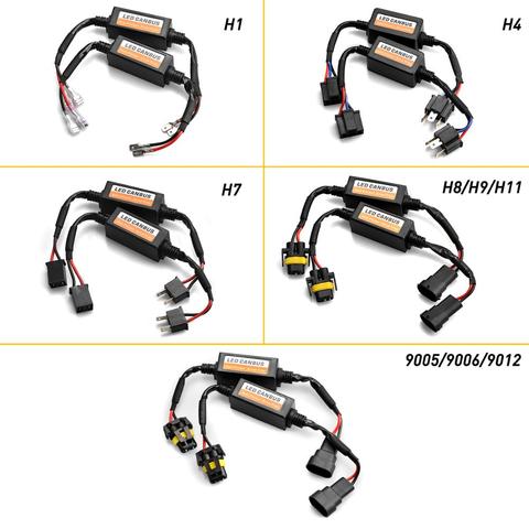 Adaptador de arnés de cables Canbus para faros delanteros de coche, 2 uds., H4, H7, H8, H11, 9005, HB3, 9006, HB4, decodificador de bombilla LED, resistencia de 50w ► Foto 1/6