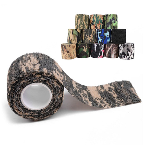 Camuflaje del ejército para caza al aire libre, envoltura ciega de camuflaje, cinta impermeable, envoltura duradera caliente de camuflaje para acampar, 5cm x 4,5 m ► Foto 1/6