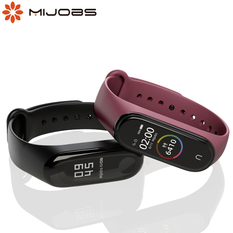 Mijobs pulsera para Xiaomi Mi Band 3 reloj inteligente correa de muñeca de silicona para Xiaomi Mi Band 3 muñequera Miband 3 Accesorios inteligentes ► Foto 1/6