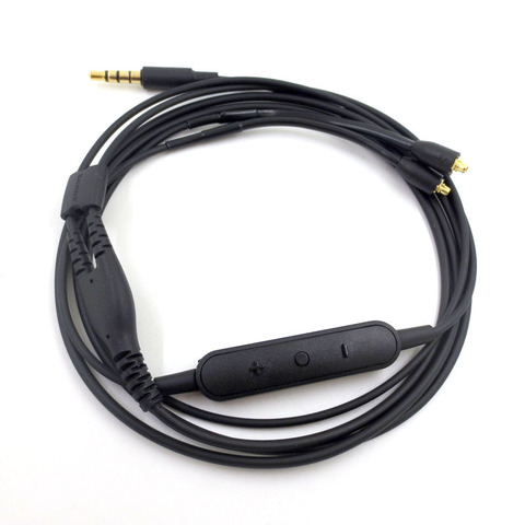 Cable MMCX chapado en oro para Shure RMCE-UNI SE215 SE535 SE848, auriculares versión con micrófono, llamada, Compatible con IOS y Android ► Foto 1/6