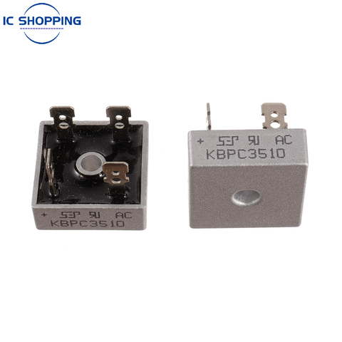 Rectificador monofásico KBPC3510 35A 1000V DIP Puente rectificador de diodo, accesorios de puente para maquinaria CNC, 2 unidades ► Foto 1/1