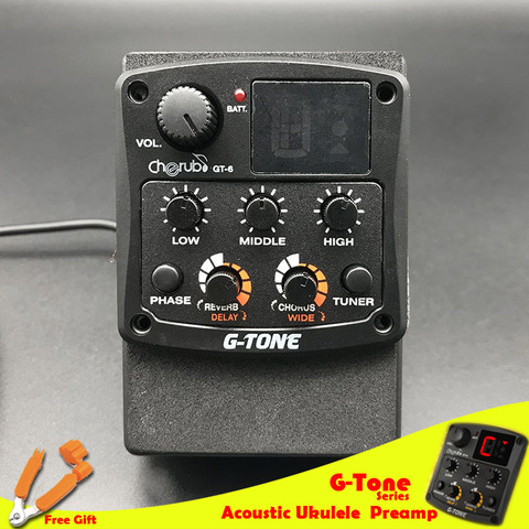 Cherub g-tone serie guitarra acústica Preamp Piezo Pickup 3-Band EQ ecualizador LCD Tuner con Reverb/Delay/Chorus/gran parte de guitarra ► Foto 1/6