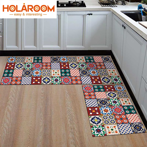 Alfombra de cocina antideslizante, alfombras de área modernas, para sala de estar, balcón, baño, pasillo, geométrica, 1 ud. ► Foto 1/6