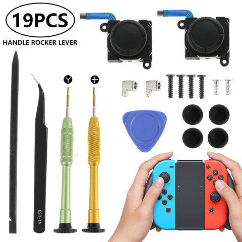 3D analógico Joystick de repuesto palos de pulgar tapones de sensores para Nintendo interruptor 6 juegos controlador conjunto de herramientas de reparación accesorios de juego ► Foto 1/6