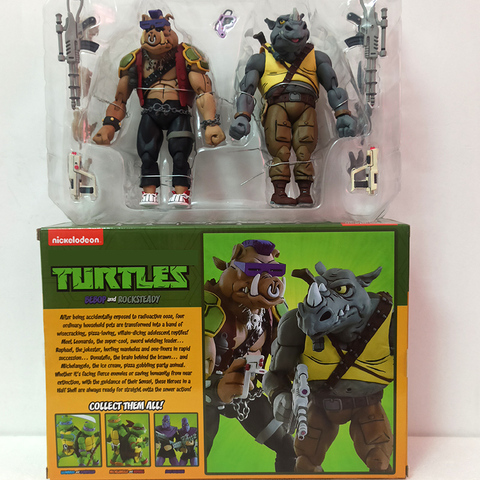 NECA-figuras de acción de Michelangelo, trituradora de figuras de Anime, Donatello, Krang, Tortuga, juguetes, 2 unidades ► Foto 1/6