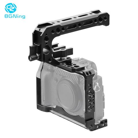 De aluminio de cámara SLR jaula para Fujifilm X-T3 /XT3/XT2 /X-T2 DSLR Rig funda protectora con mango frío de montaje ► Foto 1/6