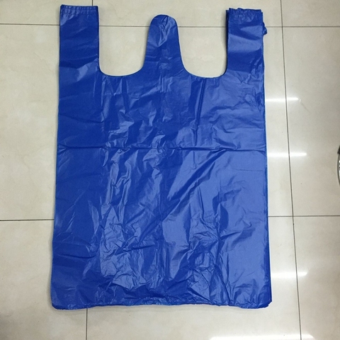 Chaleco negro grueso de 26x40cm, bolsa de plástico para llevar compras, embalaje de basura con asa, cocina, sala de estar, limpieza, 100 Uds. ► Foto 1/4