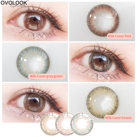 OVOLOOK-2pcs/par de lentillas de colores para ojos, lentillas de colores para ojos, lentillas de colores, Serie 3 tonos, uso anual ► Foto 1/6