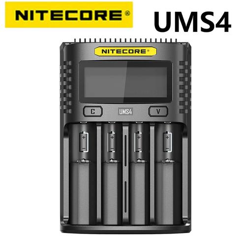 NITECORE-cargador USB inteligente UMS4 de cuatro ranuras, carga rápida QC, 4A, gran corriente, Compatible con múltiples puertos ► Foto 1/6