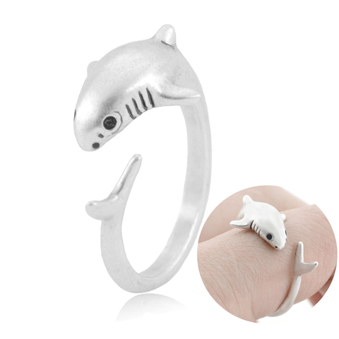 Anillo ajustable 3D de tiburón para hombre y Mujer, Anillos de pez Punk para Mujer, joyería, accesorios para Mujer, regalos para enamorados ► Foto 1/6