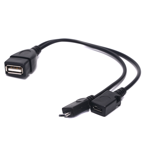 Adaptador USB divisor 2 en 1, OTG, Micro Puerto USB de potencia Y a Micro 5 pines, Cable macho Y hembra, 1 ud. ► Foto 1/6