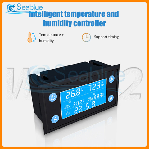 Controlador Digital de temperatura y humedad para incubadora de Acuario, controlador de temperatura y humedad con pantalla LCD y Sensor de sonda del Sensor SHT20, W1212 AC 110V-220V ► Foto 1/6