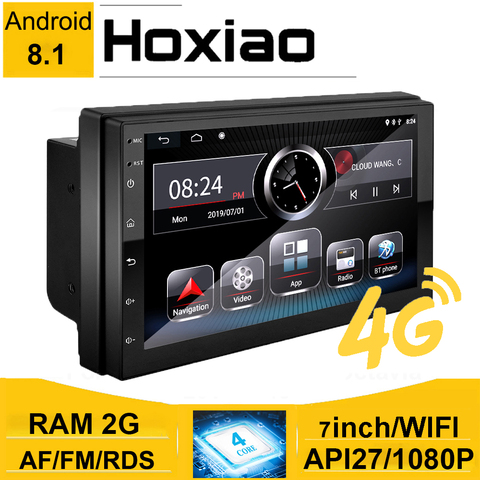 Radio Multimedia con GPS para coche, Radio con reproductor, Android 8,1, 2 Din, 7 pulgadas, RAM 2G, estéreo, Bluetooth, cámara, WIFI, Universal ► Foto 1/6