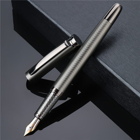 Pluma estilográfica de alta calidad, pluma estilográfica de lujo para negocios, escritura, firma, caligrafía, pluma de tinta, estuche de bolígrafo de regalo, suministros estacionarios de oficina 03924, 1 ud. ► Foto 1/6