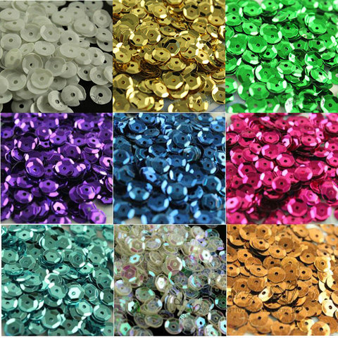 Bling-Lentejuelas sueltas de PVC para costura artesanal de lentejuelas para decoración de boda, tapas de zapatos, accesorios DIY, 1200p, 6mm ► Foto 1/6