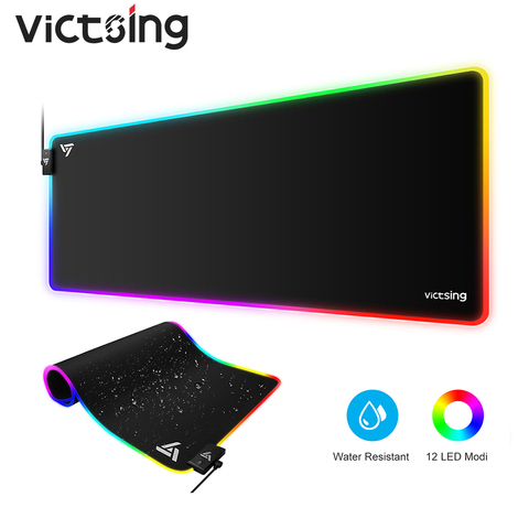VicTsing PC247 RGB-alfombrilla de ratón grande para videojuegos, XXL, resistente al agua, antideslizante, Base de goma, escritorio, para PC, alfombrilla de ratón para portátil ► Foto 1/6