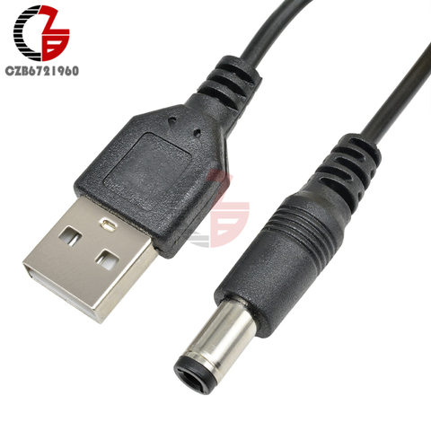 Cable USB 2,0 a DC 5,5mm x 2,1mm, convertidor de potencia, adaptador de corriente DC a USB, enchufe para cargador de corriente ► Foto 1/6