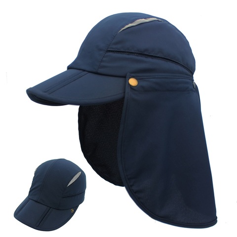 Conectyle-visera de verano para hombre y mujer, gorro de protección transpirable de secado rápido, ala ancha, gorro de Sol de pesca con solapa de cuello extraíble ► Foto 1/6