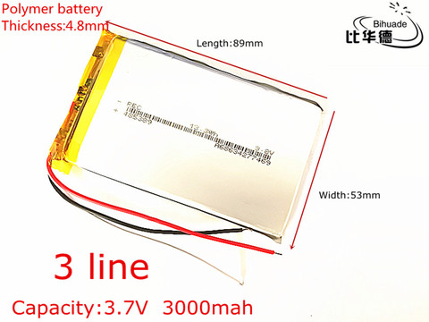 Envío gratis 1 unids/lote 3,7 v batería de polímero de litio 3000 mah 485389 fuente de alimentación móvil 7 'tablet ► Foto 1/3