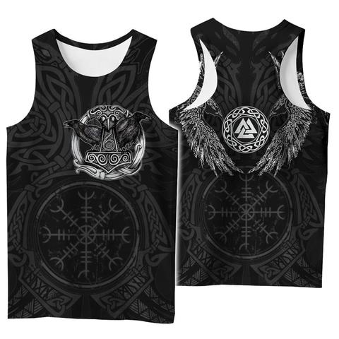 Camiseta con estampado de símbolo vikingo para hombre y mujer, camiseta sin mangas de Harajuku, ropa de calle de verano, camisetas sin mangas Unisex ► Foto 1/6