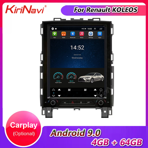 KiriNavi-reproductor Multimedia Telsa para coche, pantalla Vertical de 10,4 pulgadas, Android 10,0, Radio automotriz para Renault KOLEOS Megane 4 ► Foto 1/6