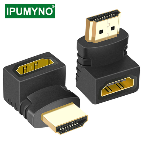 Adaptador HDMI 90 270 grados ángulo recto convertidor de macho a hembra HDMI extensor para PS4 HDTV Monitor portátil 1,4 convertidor ► Foto 1/6