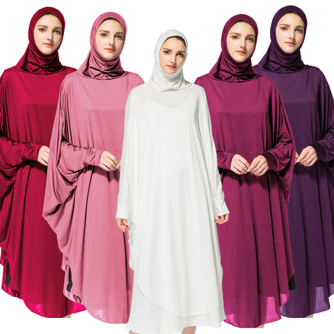 Hijab musulmán para mujer, vestido Abaya para rezar, Thobe, manga de murciélago, Medio túnica de Oriente, islámico, con capucha, Jilbab, Khimar, caftán de oración, Abayas ► Foto 1/6