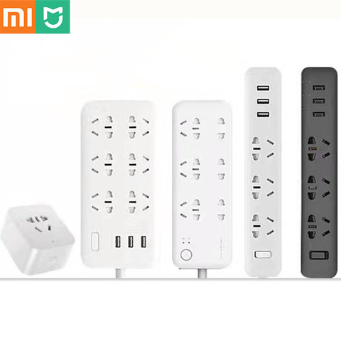 Xiaomi mijia-enchufe mi enchufe WIFI, Cable de extensión para el hogar, placa de alimentación con 3/5/6/8 orificios, carga rápida USB, 2500W, 10A, 250V ► Foto 1/6