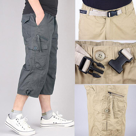 Pantalones cortos militares para hombre, Shorts de playa, tácticos, con múltiples bolsillos, holgados, para Trekking y escalada, para verano ► Foto 1/6