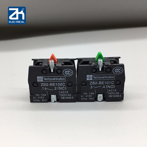 Interruptor de botón Xb2 Zb2be102c(nc), bloque de contacto Zb2-be101c (no), 10 Uds. ► Foto 1/5