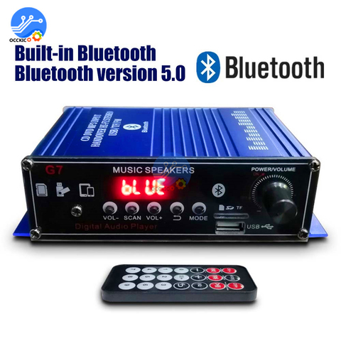 Miniamplificador de música con Bluetooth para el hogar y el coche, equipo de sonido estéreo, 12V, 20W + 20W ► Foto 1/6