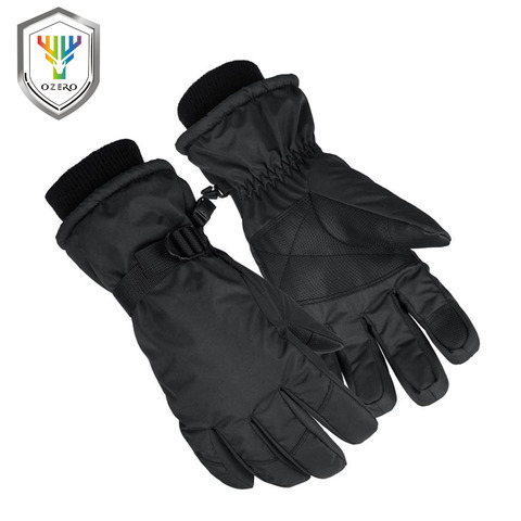 OZERO-guantes de cuero para motocicleta para hombre y mujer, de piel auténtica, para conducción de coches y carreras, cálidos, para invierno, 9045 ► Foto 1/6