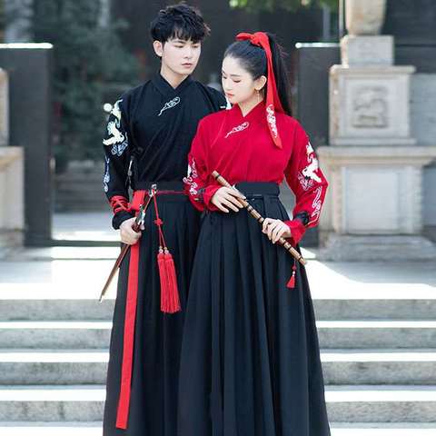 Vestido chino Hanfu para hombres y mujeres, traje antiguo de la diosa Tang, ropa de espadachín, Cosplay tradicional de hada ► Foto 1/5