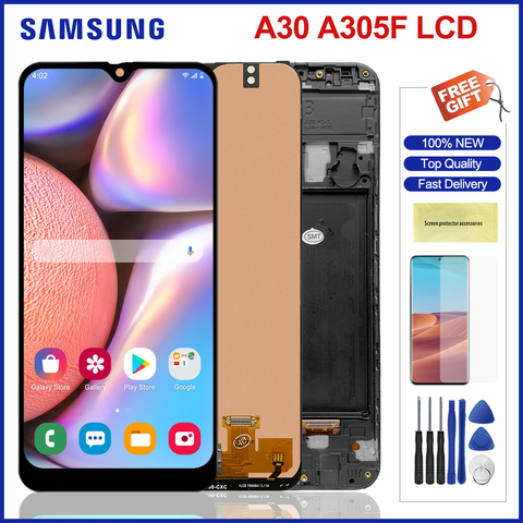 Pantalla Lcd A305 para móvil, digitalizador de pantalla táctil para Samsung Galaxy A30, A305, A305FN, A305G, A305GN, A305YN ► Foto 1/6