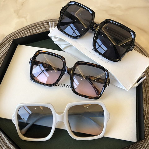 Gafas de sol cuadradas de alta calidad para mujer, anteojos de sol unisex de diseño de marca, de lujo, con gradiente de color rosa y azul, 2022 ► Foto 1/6