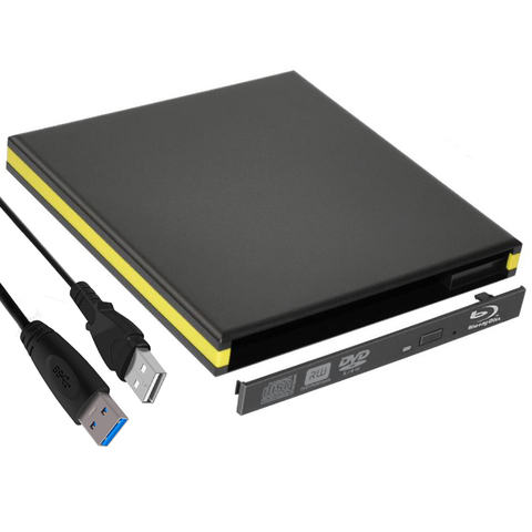 Externa de CD/DVD RW Blu-ray carcasa USB 3,0 caso 12,7mm SATA Optical Drive para ordenador portátil sin conductor ► Foto 1/6