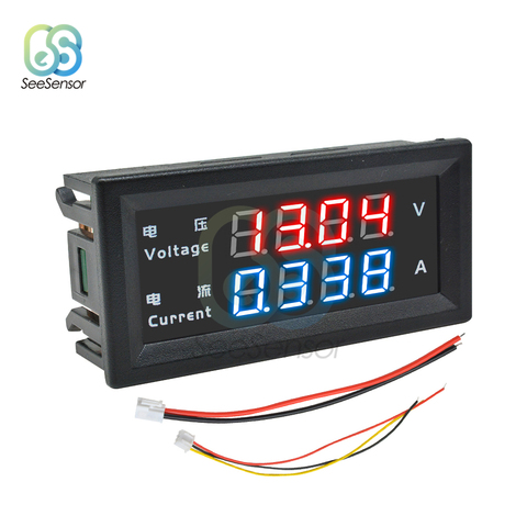 DC 200V 100V 10A Mini Digital amperímetro del voltímetro Amp voltios medidor de corriente de voltaje Detector comprobador de 0,28 