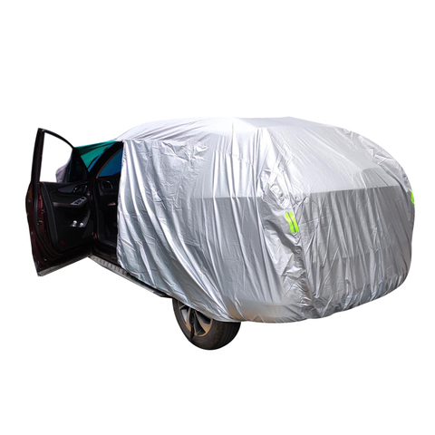 Universal SUV/sedán cubiertas para coche entero impermeable al aire libre sol lluvia protección contra la nieve UV coche paraguas plata Auto cubierta S-XXL ► Foto 1/6