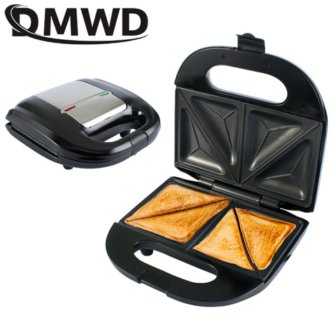 DMWD-máquina eléctrica multifunción para hacer sándwiches, Mini parrilla para pan, waffle, crepé, tortitas, máquina de desayuno para hornear, enchufe europeo ► Foto 1/6