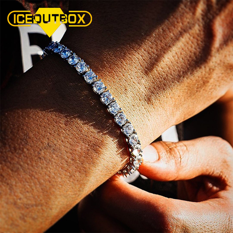 pulsera nordica hombre Pulsera de lujo con Circonia cúbica AAA para hombre y mujer, brazalete de lujo, 3mm, 4mm, Pulseras de tenis, cadena con diamantes, joyería para parejas ► Foto 1/6