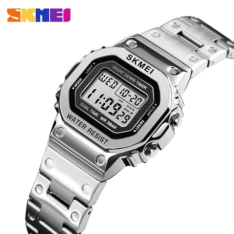 SKMEI-reloj Digital deportivo para mujer, cronógrafo electrónico luminoso, con alarma, resistente al agua, 1433 ► Foto 1/6