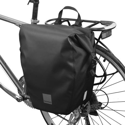 Bolsa de gran capacidad para maletero de bicicleta, 10L/20L, resistente al agua, negra, de viaje ► Foto 1/6