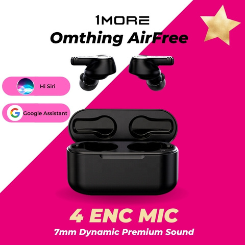 1MORE Omthing AirFree Auriculares Bluetooth inalámbricos inalámbricos con 4 microfono True wireless Headset ENC de 7mm, batería dinámica de 550mAh, compatible con aplicación OTA, asistente de Google y Siri ► Foto 1/6