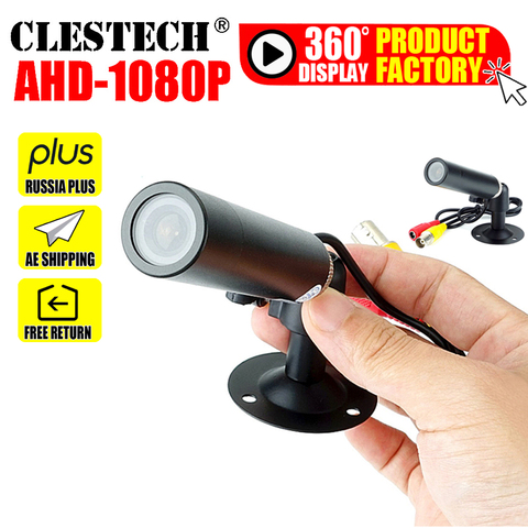 Minicámara CCTV HD AHD 1080P, 2MP, Starlight, resistente al agua, pequeña vigilancia, a prueba de vandalismo, bala de Metal, seguridad, color negro, nueva ► Foto 1/6