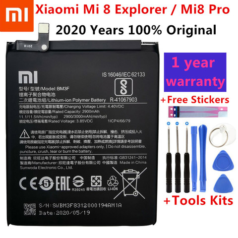 Xiao-batería original BM3F para móvil, 100% mAh, para Xiaomi 8 mi 8 Explorer/Mi8 Pro BM3F, baterías de reemplazo de teléfono + herramientas, 3000 ► Foto 1/5