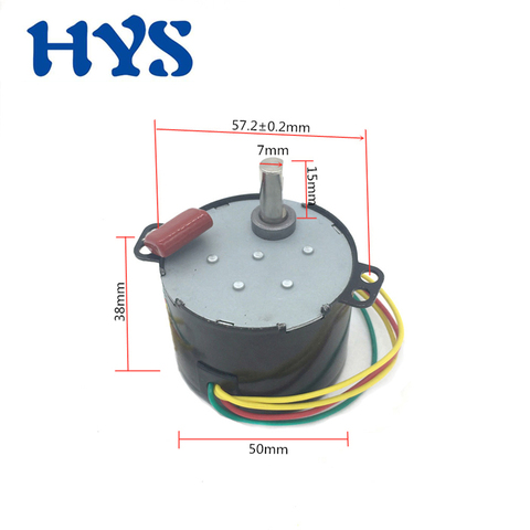 Motor síncrono de CA de 50KTYZ, 220 V, 110V, 220 V, motores eléctricos de velocidad de reducción de 100 V, 1/2/10/20/50/80/110/rpm, Mini engranaje Moter AC220V ► Foto 1/6