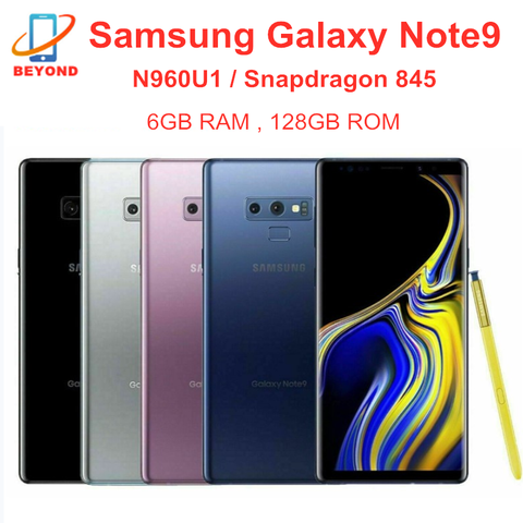 Samsung-teléfono inteligente Galaxy note 9 N960U1 N960U, teléfono móvil Original con 128GB ROM, 6GB RAM, LTE, Octa Core, pantalla de 6,4 pulgadas, procesador Snapdragon 845, soporta NFC ► Foto 1/6